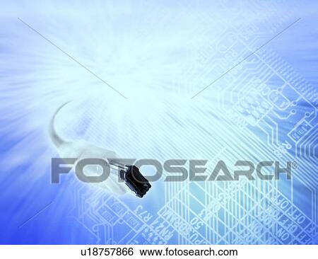 Digital composite of USB connector and computer circuit View Large Illustration Stock Illustration - Digital composite of USB connector and computer circuit. Fotosearch