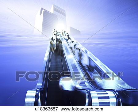 Large group of people on escalators View Large Illustration Stock Illustration - Large group of people on escalators. Fotosearch