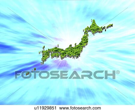 Clip Art - Map of Japan. Fotosearch