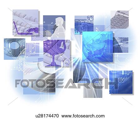 View of electronic devices (digital composite) View Large Illustration Clipart - View of electronic devices (digital composite). Fotosearch