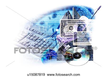 Stock Illustration - View of electronic devices (digital composite). Fotosearch