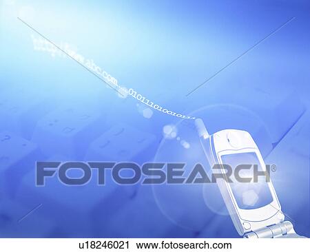 Clip Art - View of keyboard and mobile phone. Fotosearch