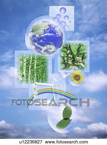 Stock Illustration - View of rainbow through window. Fotosearch