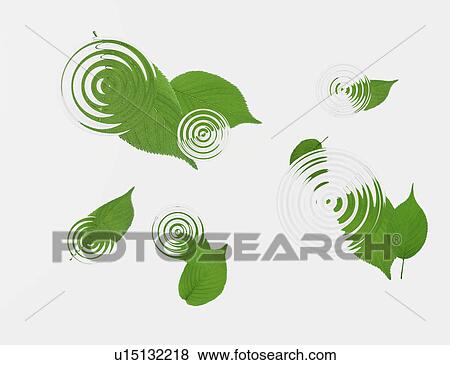 Stock Illustration - View of ripples on leaves (digital composite). Fotosearch