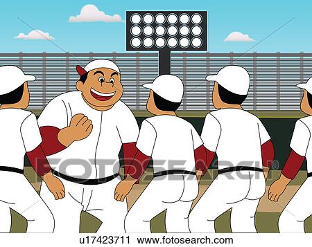 Baseball team View Large Illustration Clip Art - Baseball team. Fotosearch