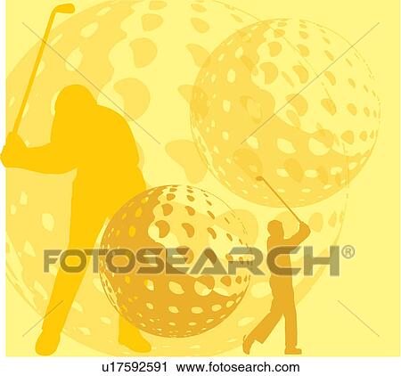 Clipart of Collage of golf balls and golfers u17592591 - Search Clip