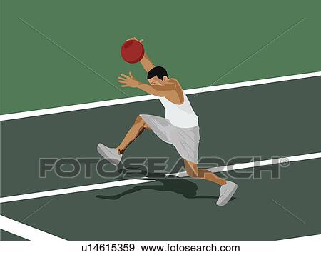 Stock Illustration - Man playing basketball. Fotosearch