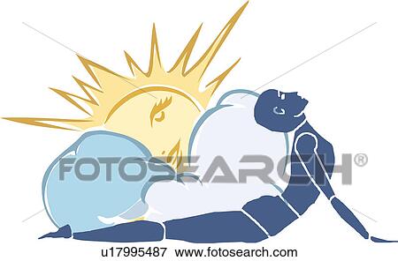 Stock Illustration - Side view of a person exercising. Fotosearch
