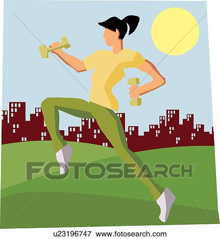 Side view of a woman exercising View Large Illustration Stock Illustration - Side view of a woman exercising. Fotosearch