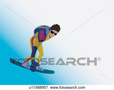 Stock Illustration - Snowboarder. Fotosearch