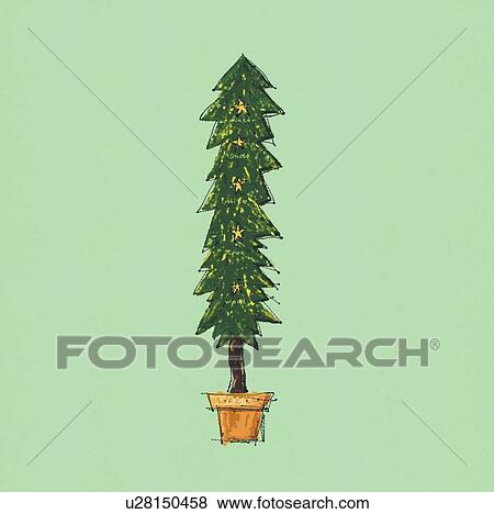Christmas Tree View Large Illustration Stock Illustration - Christmas Tree. Fotosearch