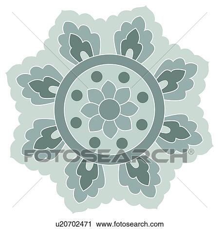 Clip Art - Classical floral pattern with vibrant color. Fotosearch
