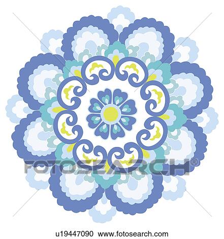 Clipart - Classical floral pattern with vibrant color. Fotosearch