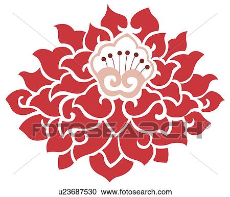 Clipart - Classical floral pattern with vibrant color. Fotosearch
