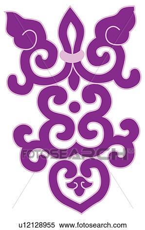 Stock Illustration - Classical floral pattern with vibrant color. Fotosearch