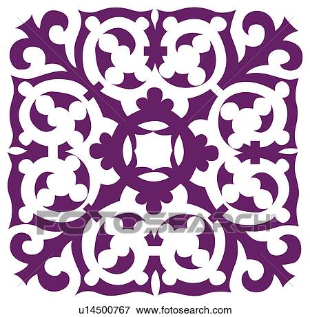 Stock Illustration - Classical floral pattern with vibrant color. Fotosearch