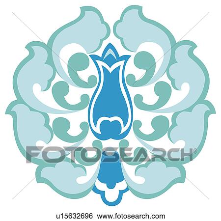 Stock Illustration - Classical floral pattern with vibrant color. Fotosearch