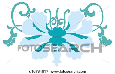 Stock Illustration - Classical floral pattern with vibrant color. Fotosearch