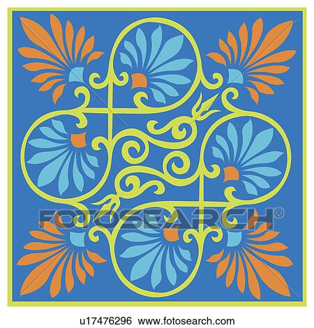 Classical floral pattern with vibrant color View Large Illustration Stock Illustration - Classical floral pattern with vibrant color. Fotosearch