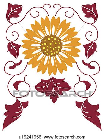 Stock Illustration - Classical floral pattern with vibrant color. Fotosearch