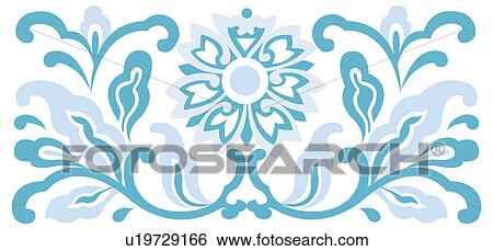 Stock Illustration - Classical floral pattern with vibrant color. Fotosearch