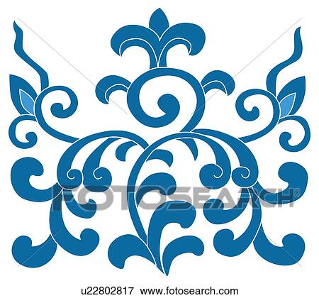 Stock Illustration - Classical floral pattern with vibrant color. Fotosearch