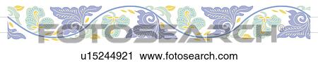 Clip Art - Picture frame with floral pattern of Chinese style. Fotosearch