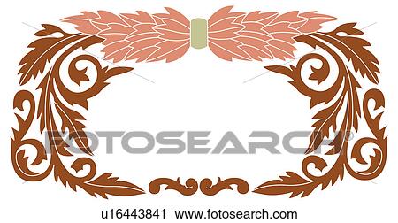 Picture frame with floral pattern of Chinese style View Large Illustration Clip Art - Picture frame with floral pattern of Chinese style. Fotosearch