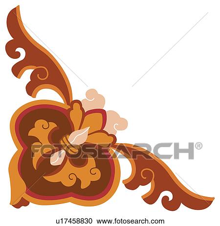 Picture frame with floral pattern of Chinese style View Large Illustration Clipart - Picture frame with floral pattern of Chinese style. Fotosearch