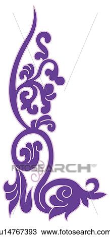 Drawing - Picture frame with floral pattern of Chinese style. Fotosearch