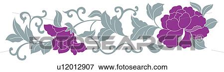 Picture frame with floral pattern of Chinese style View Large Illustration Stock Illustration - Picture frame with floral pattern of Chinese style. Fotosearch