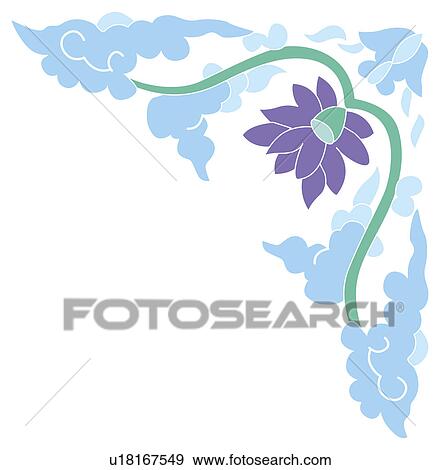 Picture frame with floral pattern of Chinese style View Large Illustration Stock Illustration - Picture frame with floral pattern of Chinese style. Fotosearch