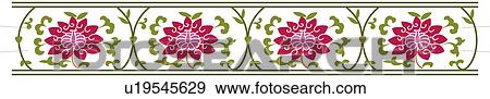 Stock Illustration - Picture frame with floral pattern of Chinese style. Fotosearch
