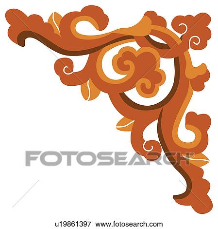 Picture frame with floral pattern of Chinese style View Large Illustration Stock Illustration - Picture frame with floral pattern of Chinese style. Fotosearch