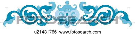 Stock Illustration - Picture frame with floral pattern of Chinese style. Fotosearch