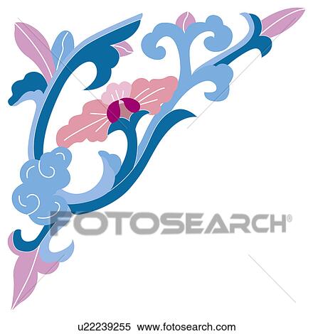 Picture frame with floral pattern of Chinese style View Large Illustration Stock Illustration - Picture frame with floral pattern of Chinese style. Fotosearch