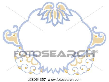 Picture frame with floral pattern of Chinese style View Large Illustration Stock Illustration - Picture frame with floral pattern of Chinese style. Fotosearch