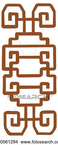 Stock Illustration - Picture frame with floral pattern of Chinese style. Fotosearch