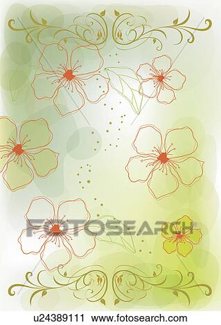 Clip Art - Background of floral pattern. Fotosearch