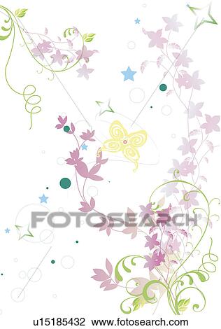 Background of floral pattern View Large Illustration Drawing - Background of floral pattern. Fotosearch