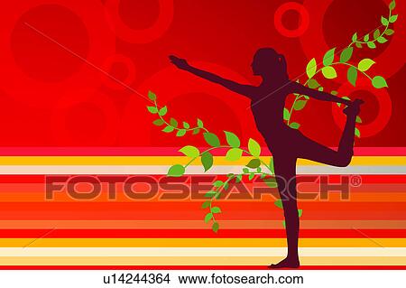 Stock Illustration - Silhouette of a woman standing with one leg. Fotosearch