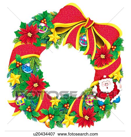 Christmas Wreath Clip Art | u20434407 | Fotosearch