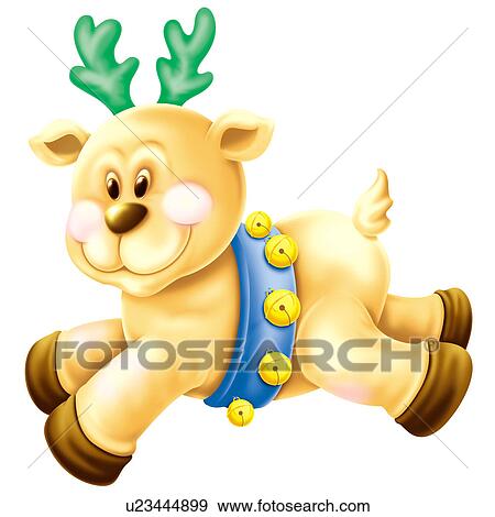 Deer with bells View Large Clip Art Graphic Clip Art - Deer with bells. Fotosearch