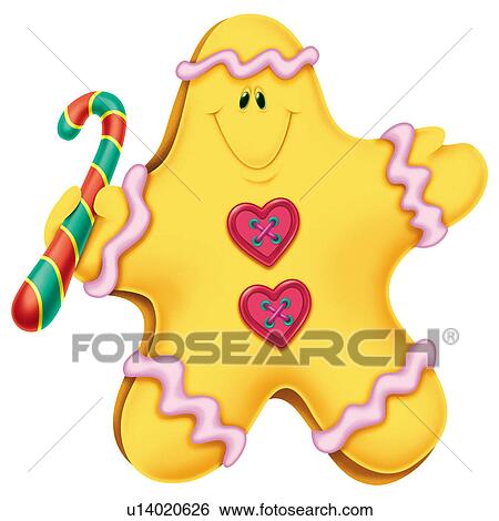 Clip Art - Gingerbread star. Fotosearch