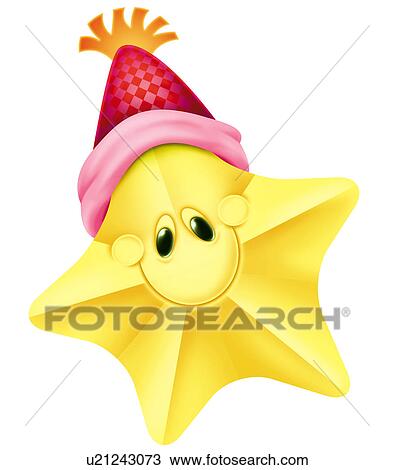 Star face with hat View Large Clip Art Graphic Clipart - Star face with hat. Fotosearch
