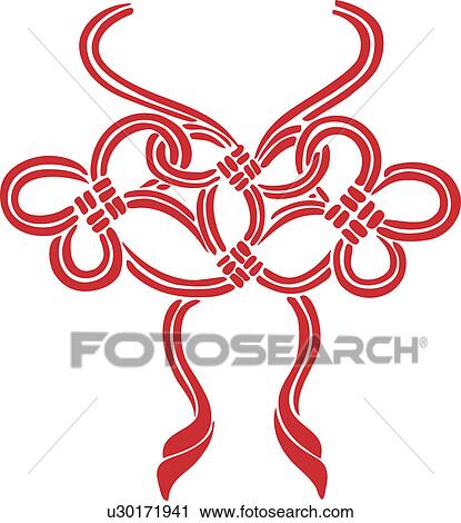 Lucky pattern with Chinese knots View Large Illustration Clip Art - Lucky pattern with Chinese knots. Fotosearch