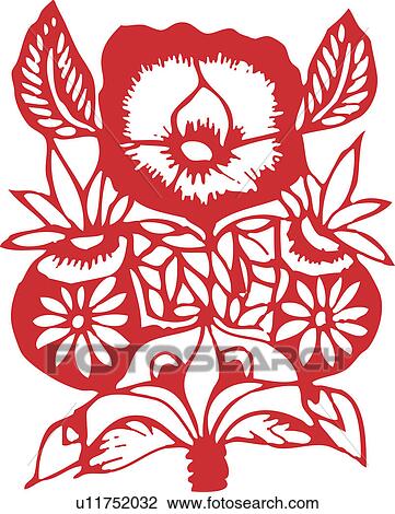 Drawing - Lucky pattern with Pomegranate, Pomegranate stand for many sons. Fotosearch