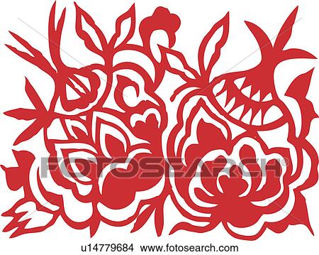 Stock Illustration - Lucky pattern with pomegranates, Pomegranate stand for multiple descendants. Fotosearch