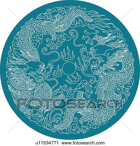 Clip Art - Dragon pattern. Fotosearch