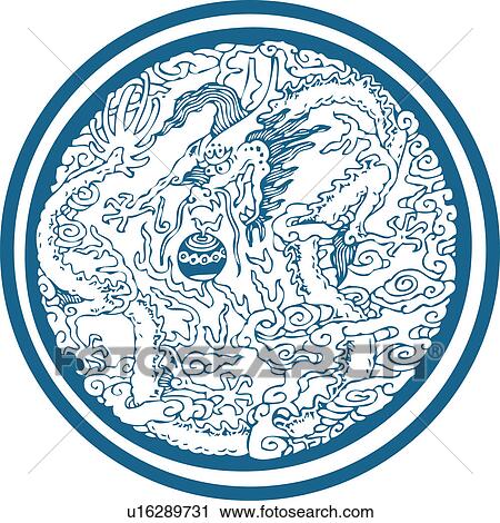 Dragon pattern View Large Illustration Clip Art - Dragon pattern. Fotosearch